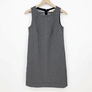 Ann Taylor Loft Black and White Herringbone Chevron Dress - Small Petite